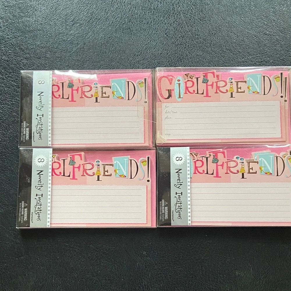 Girlfriends Pink Invitation - Set of 4. 8 per package